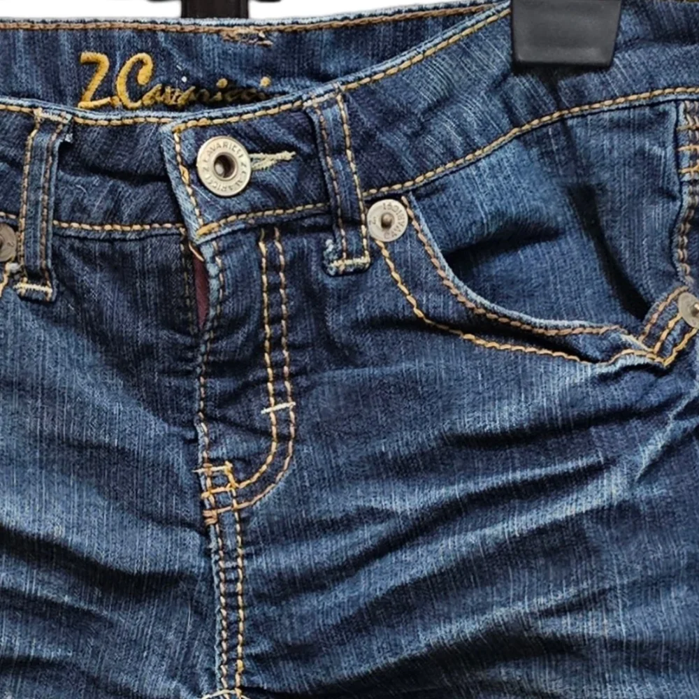 Z. Cavaricci Girls Denim Shorts Size 12 | Dark Wash Jean Bermuda Shorts - Picture 4 of 10